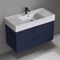 Wall Mounted Bathroom Vanity With Marble Design Sink, Modern, Single, 40